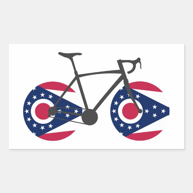 Ohio Flag Cycling Sticker (Front)