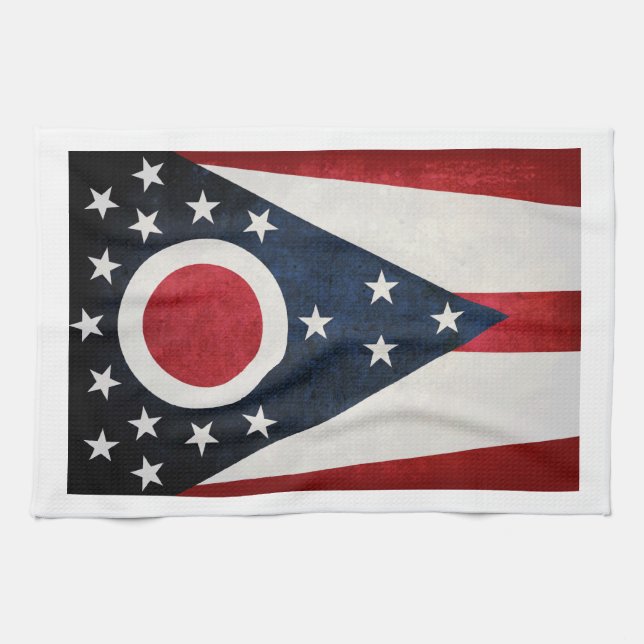 Ohio Flag Kitchen Towel (Horizontal)