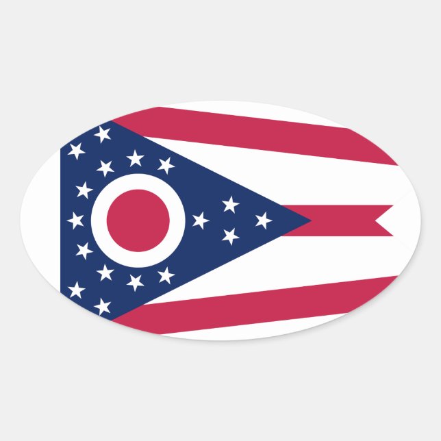 Ohio flag oval sticker (Front)