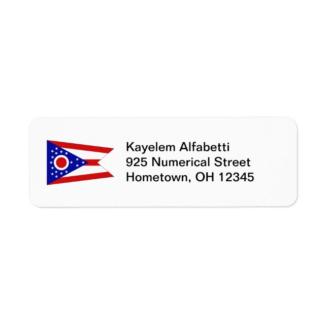 Ohio Flag Return Address Label (Front)