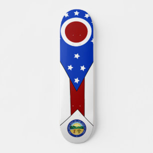 Ohio flag skateboard