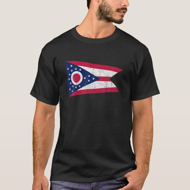 Ohio Flag State Vintage Style T-Shirt (Front)