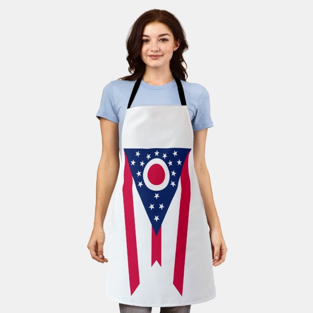 Ohio Flag: The Buckeye State Banner Apron (Worn)