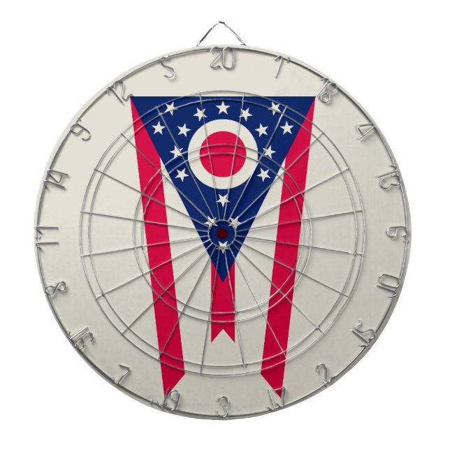 Ohio Flag: The Buckeye State Banner Dartboard (Front)
