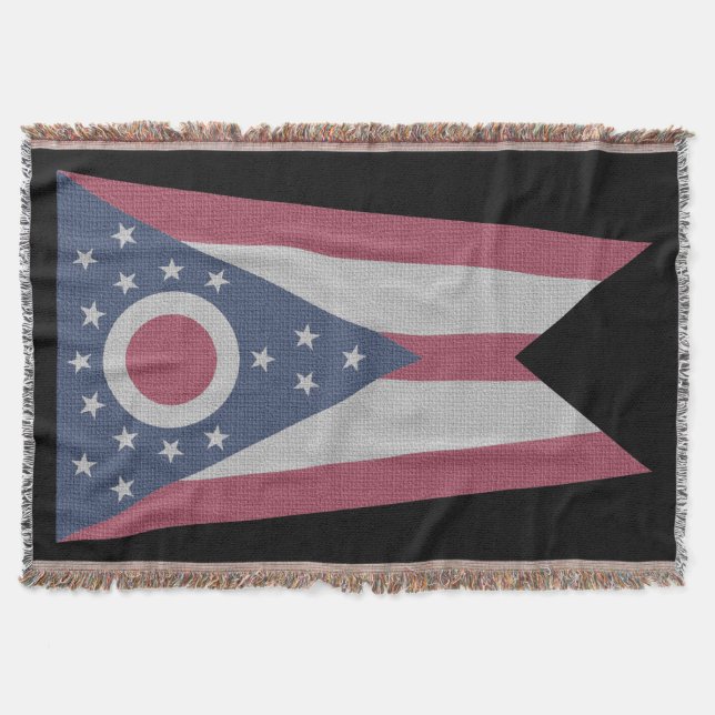 Ohio Flag Throw Blanket (Front)