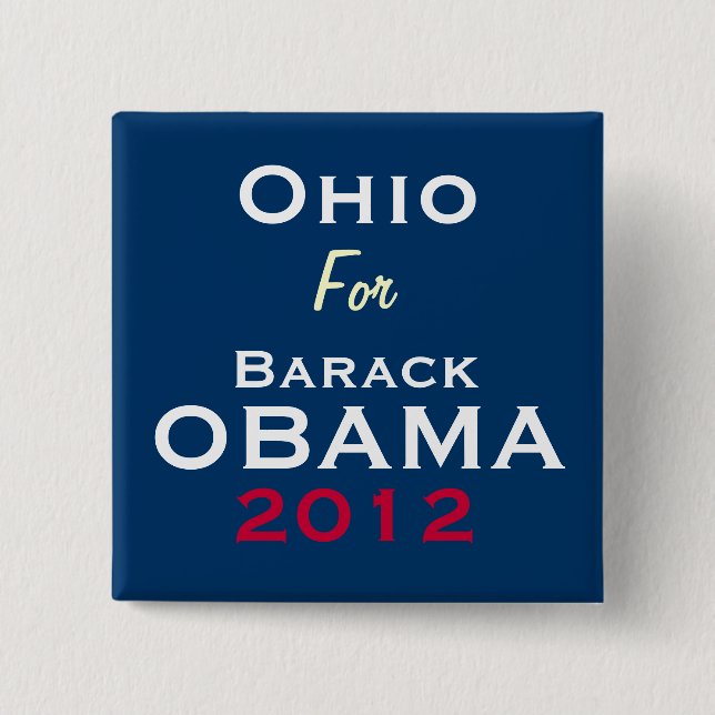 OHIO For OBAMA 2012 Campaign Button (Front)