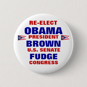 Ohio for Obama Brown Fudge 2 Inch Round Button
