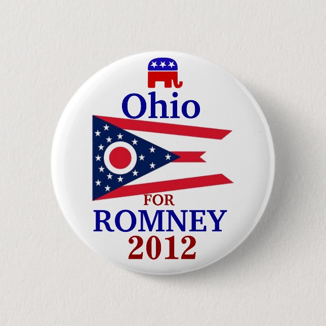 Ohio for Romney 2012 2 Inch Round Button (Front)