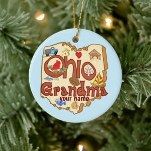 Ohio Grandma  Ceramic Ornament