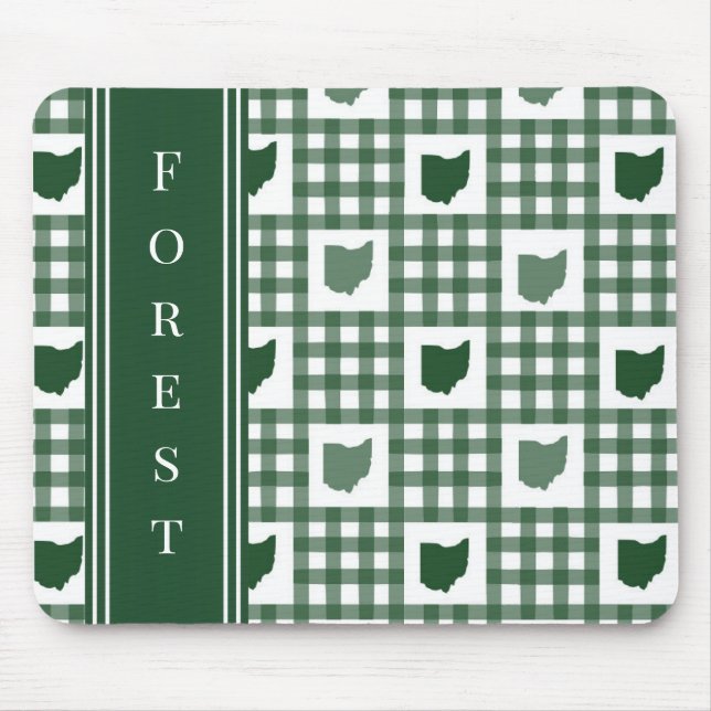 Ohio Green Gingham Mouse Pad (Front)