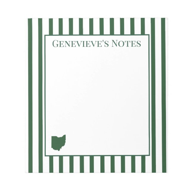 Ohio Green Stripe Notepad (Front)