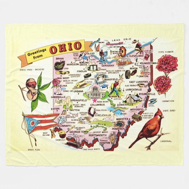  Ohio Greetings Fleece Blanket (Front (Horizontal))