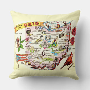 Ohio Greetings Throw Pillow