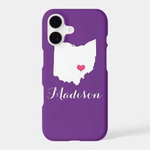 Ohio Heart Purple Custom Monogram