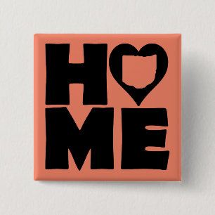Ohio Home Heart State Button Badge Pin