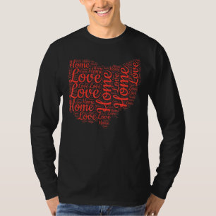 Ohio Home State Map  Oh Love Type Typography Map P T-Shirt
