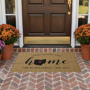 Ohio Home State Personalized Doormat