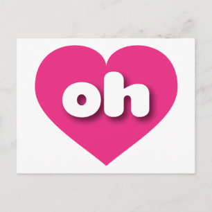 Ohio hot pink heart - I love oh Postcard