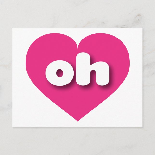 Ohio hot pink heart - I love oh Postcard (Front)