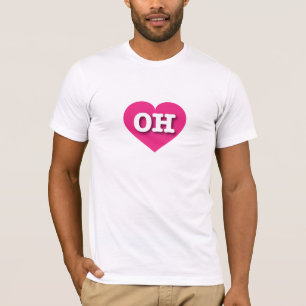 Ohio Hot Pink Heart - I love OH T-Shirt