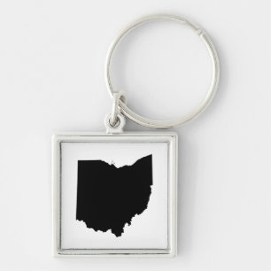 Ohio in Black and White Keychain