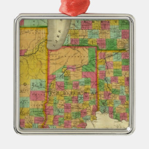 Ohio, Indiana, and Illinois Metal Ornament