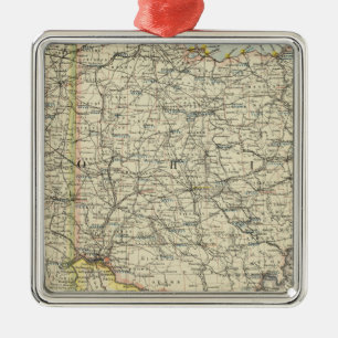 Ohio, Indiana, Kentucky, West Virginia Metal Ornament