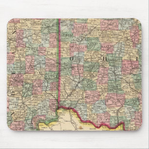 Ohio, Indiana Map by Mitchell Mouse Pad