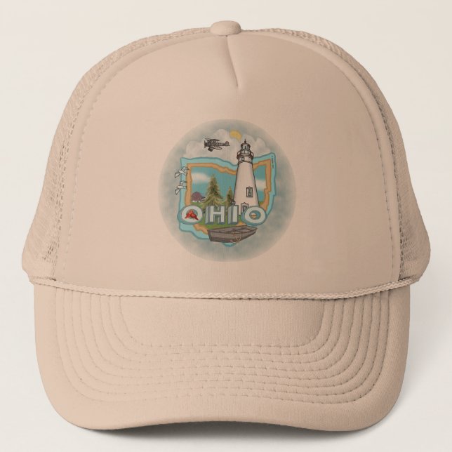 Ohio Lighthouse Trucker Hat (Front)