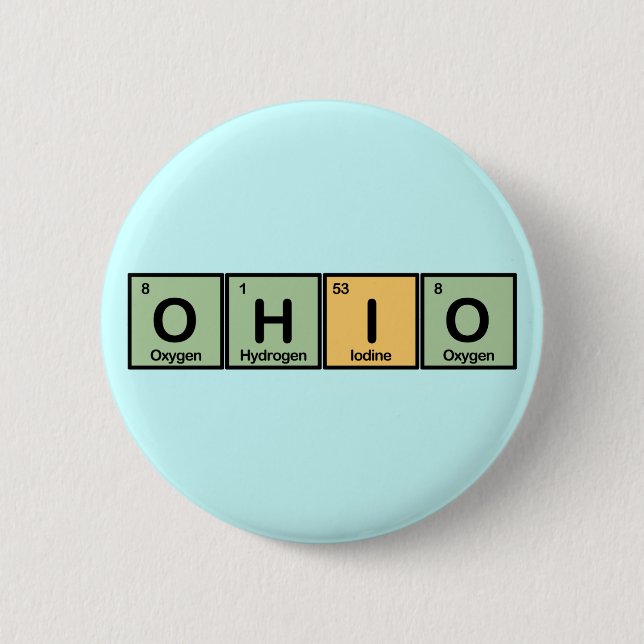 Ohio made of Elements 2 Inch Round Button (Front)