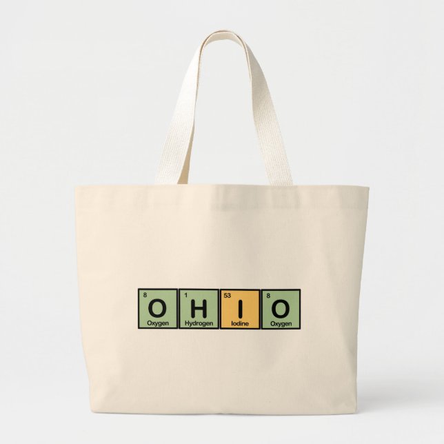 Ohio made of Elements Large Tote Bag (Front)