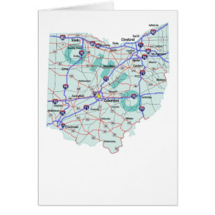 Ohio Map Blank Card