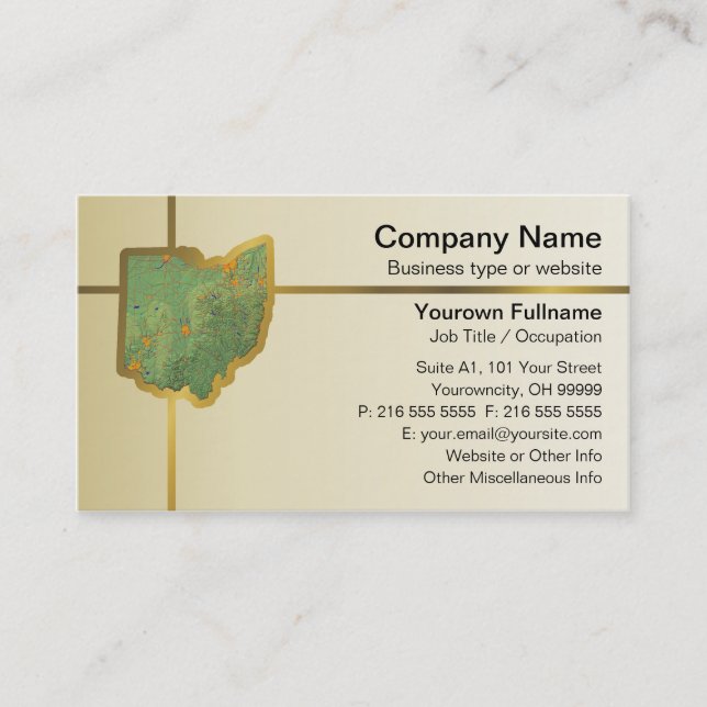 Ohio Map Business Card (Front)