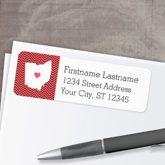 Ohio Map Home State Love with Optional Heart