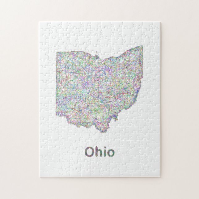 Ohio map jigsaw puzzle (Vertical)