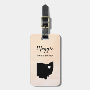 Ohio Map Luggage Tag, Wedding Party Welcome Luggage Tag