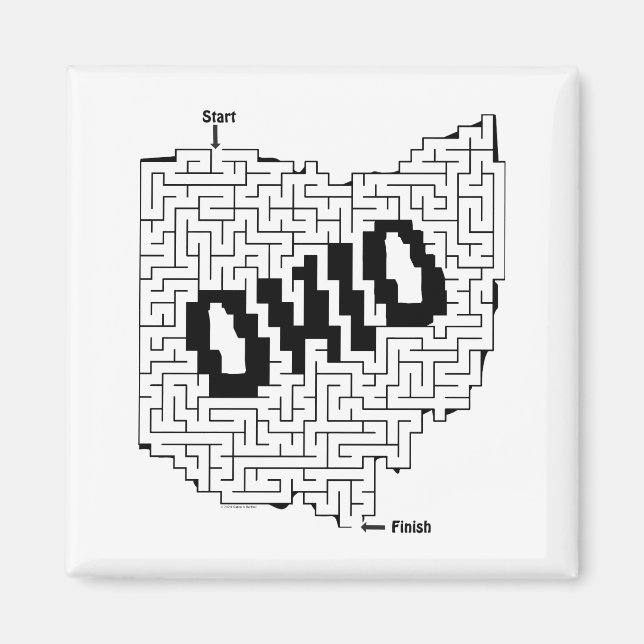 Ohio Maze Puzzle Magnet (Front)