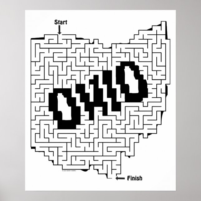 Ohio Maze Puzzle Poster (Front)