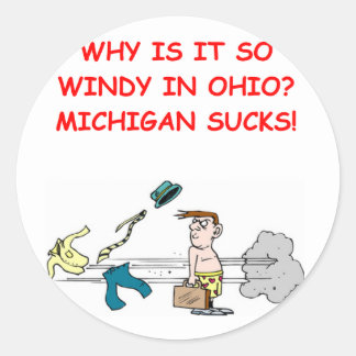 ohio michigan joke classic round sticker
