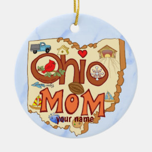 Ohio Mom  Ceramic Ornament