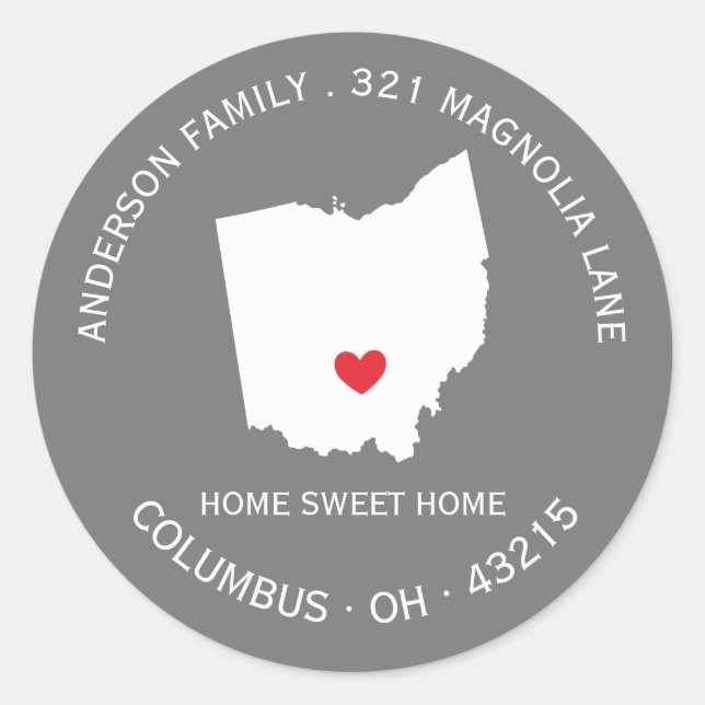 OHIO | New Home Address Label Sticker (Front)
