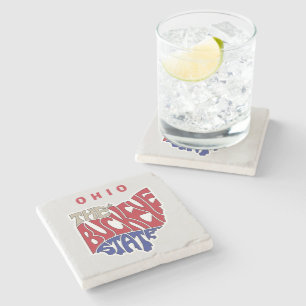 Ohio Nickname Word Art   Stone Coaster
