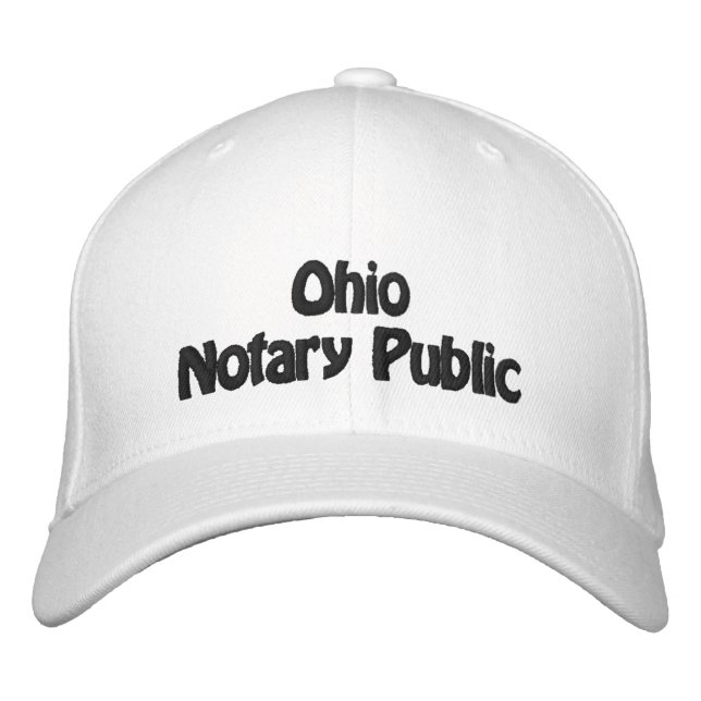 Ohio Notary Public Embroidered Baseball Cap (Front)