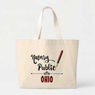 Ohio Notary Public Ink Pen Large Tote Bag