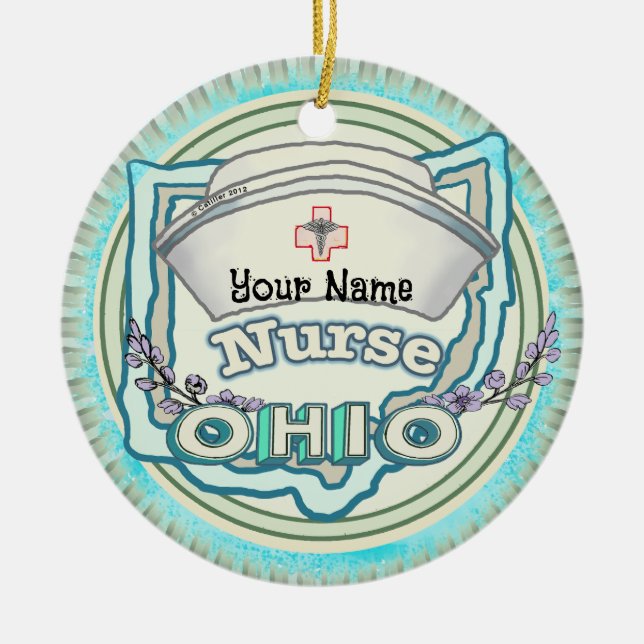 Ohio Nurse Ceramic Ornament (Front)
