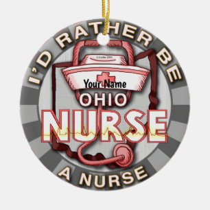 Ohio nurse  ceramic ornament