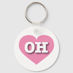 Ohio Pink Heart - I love OH Keychain