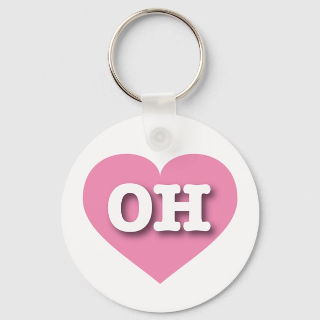 Ohio Pink Heart - I love OH Keychain (Front)