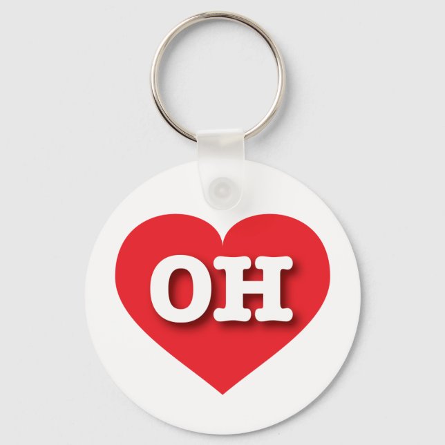 Ohio Red Heart - I love OH Keychain (Front)