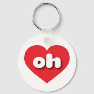 Ohio red heart - I love oh Keychain